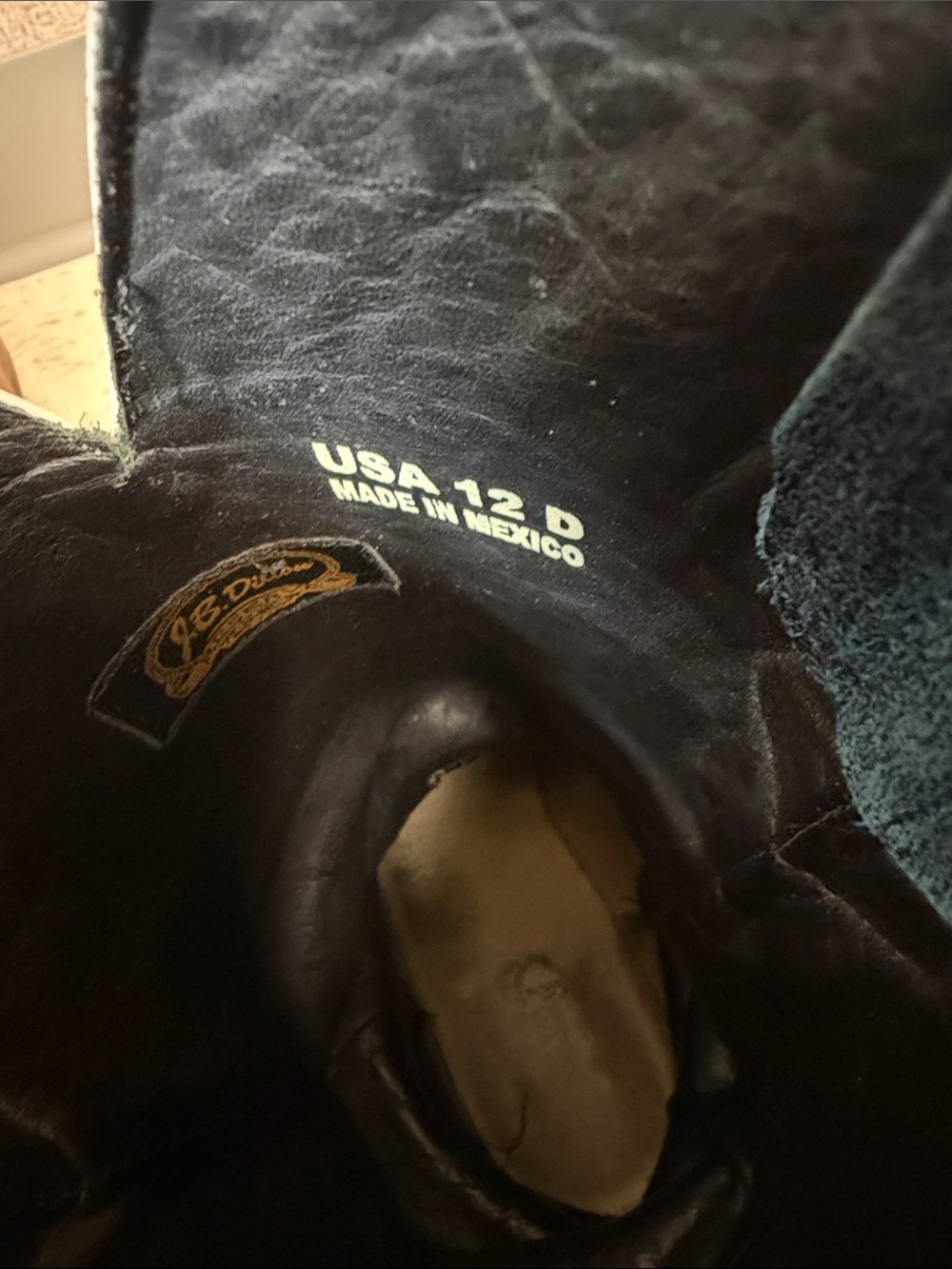 J.B. Dillon Blue and Brown Embroidered Western Cowboy Boots - Picture 2 of 2